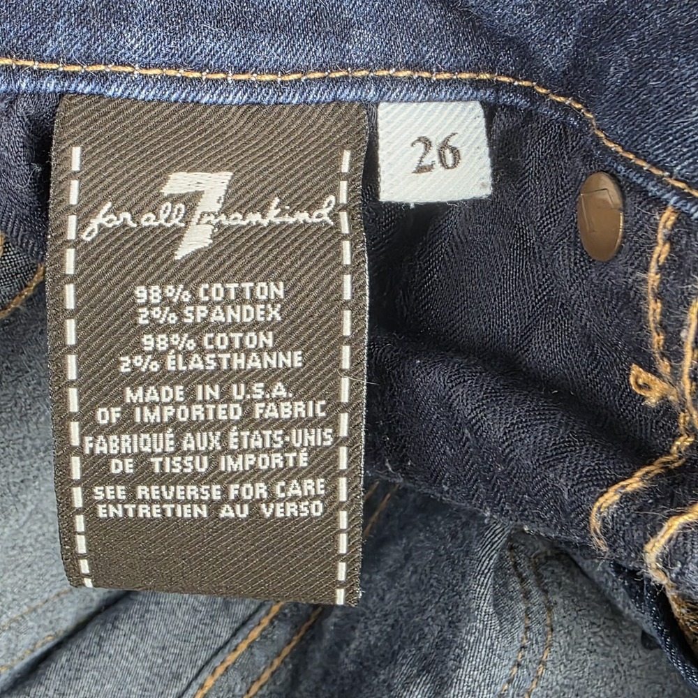 7 For All Mankind Jeans Womens Size 26 Jiselle Flare Dark Wash Blue Denim Pants‎ - Picture 9 of 13
